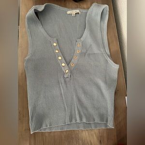 Button Front Crop Top (L)